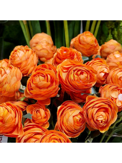 RANUNCULUS - PEŁNIK DROBNY 3 KWIATY 43CM ORANGE