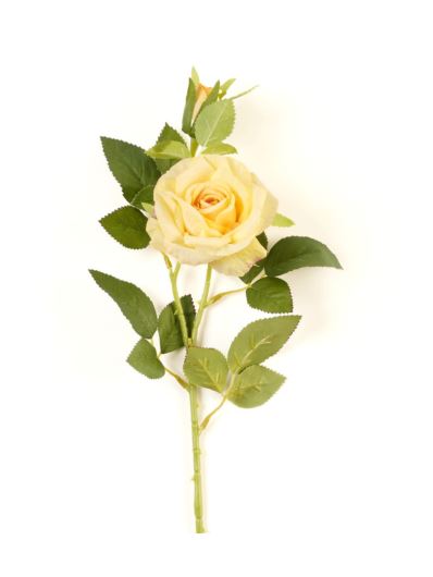 RÓŻA GAŁĄZKA Z PĄKIEM 65CM POWDER YELLOW