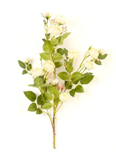 RÓŻA DROBNA NA GAŁĄZCE 90CM CREAM WHITE