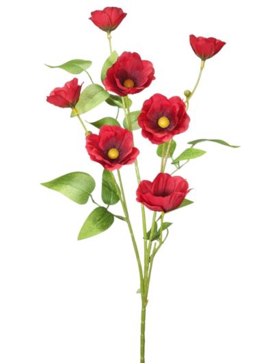 ZAWILEC GAŁĄZKA 7 KWIATÓW 73CM DK RED