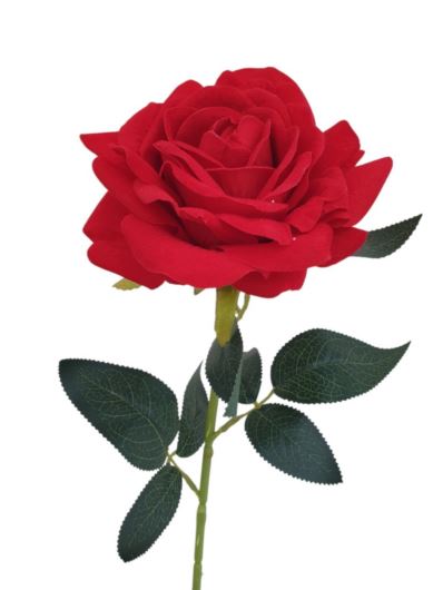 RÓŻA POJ. WELUROWA 75CM RED