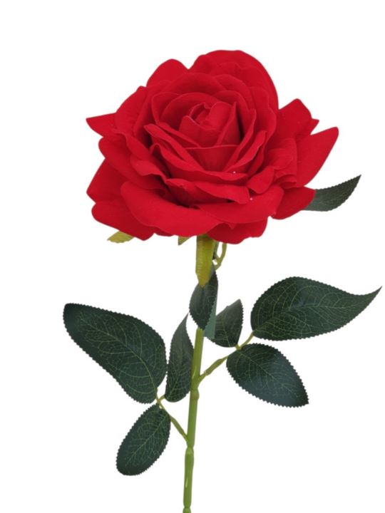 RÓŻA POJ. WELUROWA 75CM RED