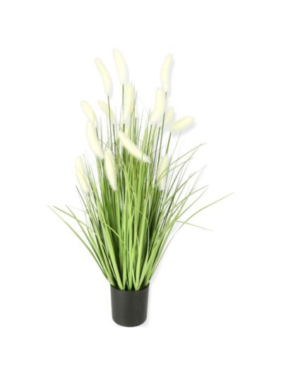 TRAWA W DONICY Z KŁOSAMI 80CM / 21072 WHITE