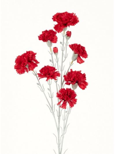 GOŻDZIK GAŁĄZKA 7 KWIATÓW 72CM RED