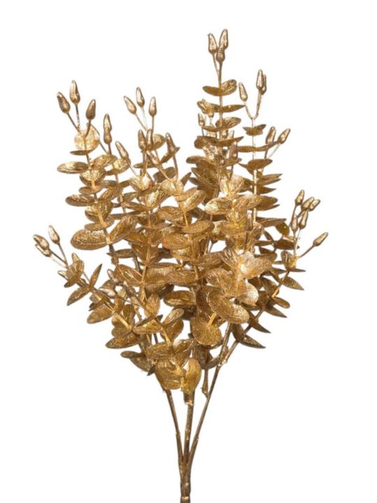 EUKALIPTUS SZTUCZNY BUKIET BROKAT 35CM GOLD