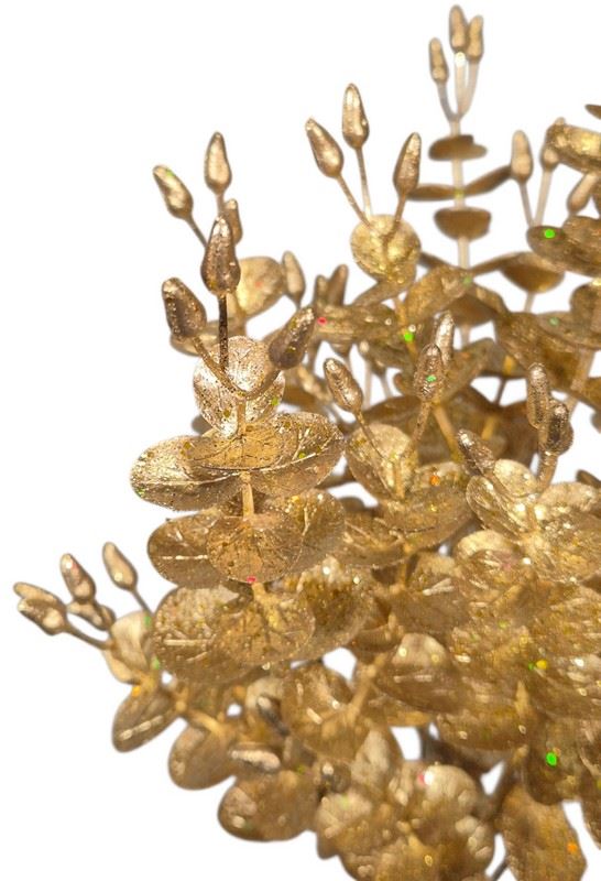 EUKALIPTUS SZTUCZNY BUKIET BROKAT 35CM GOLD