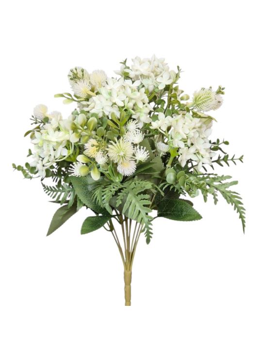 HORTENSJA GUMA OSET BUKIET 40CM WHITE