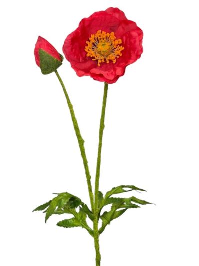 MAK Z PĄKIEM FLOKOWNA ŁODYGA 60cm /3396 RED
