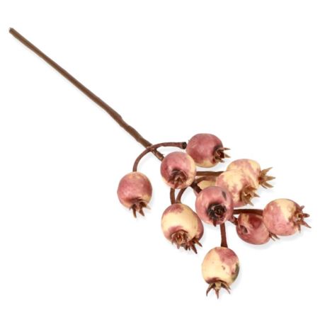 DZIKA RÓŻA GAŁĄZKA Z OWOCAMI 39CM MAUVE PINK
