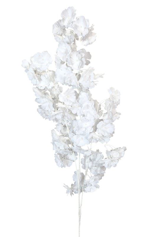 GAŁĄZKA KWITNĄCA WIŚNIA 97CM BIAŁA NA BIAŁYM WHITE