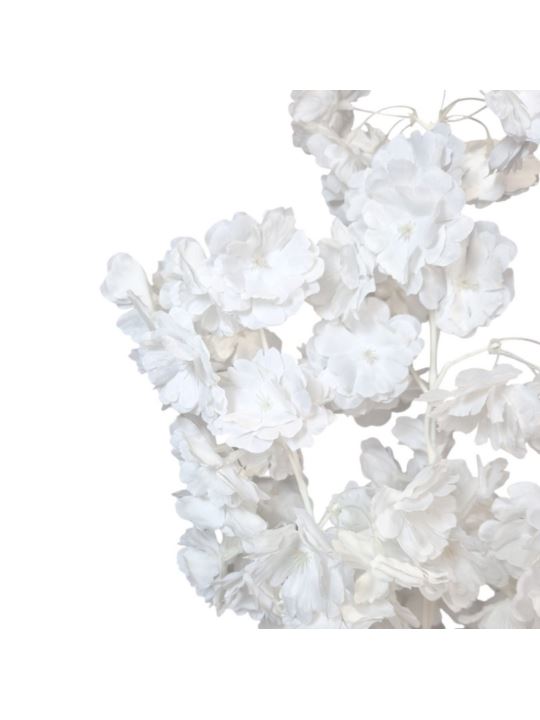 GAŁĄZKA KWITNĄCA WIŚNIA 97CM BIAŁA NA BIAŁYM WHITE