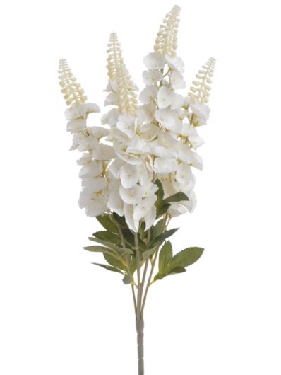 ŁUBIN BUKIET 5 KWIATÓW 55CM WHITE CREAM