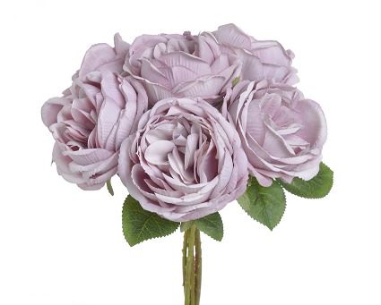 RÓŻA BUKIET - PĘCZEK 6 KWIATÓW 28CM OLD MAUVE