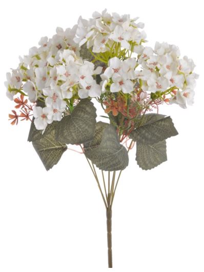 HORTENSJA DROBNA BUKIET 7 GAŁĄZEK 42CM WHITE