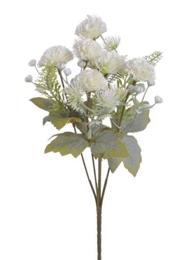 MINI GOŹDZIK Z DODATKAMI BUKIET 30CM CREAM WHITE