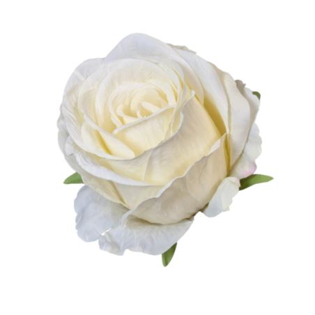 RÓŻA GŁÓWKA VINTAGE 8CM OLD CREAM
