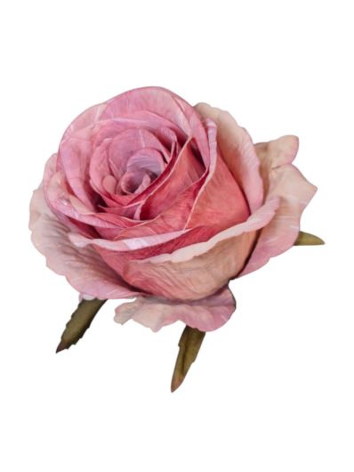 RÓŻA GŁÓWKA VINTAGE 8CM OLD MAUVE PINK