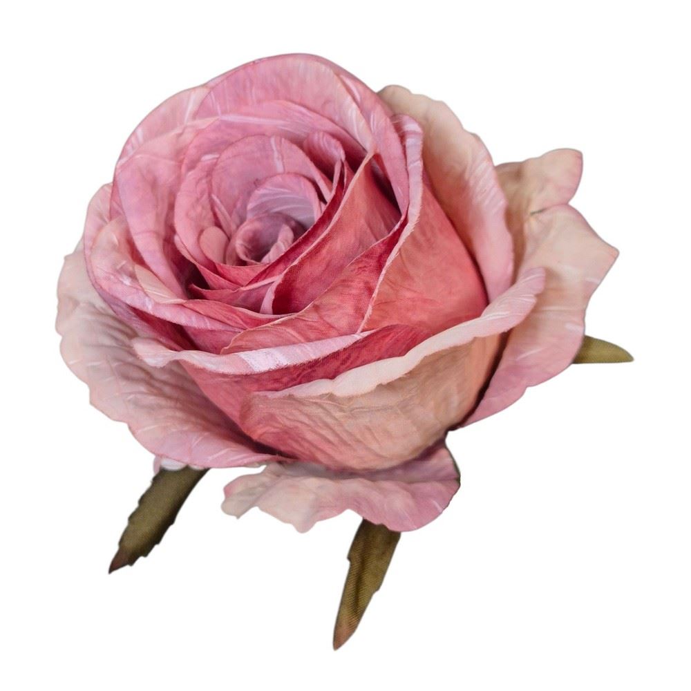 RÓŻA GŁÓWKA VINTAGE 8CM OLD MAUVE PINK