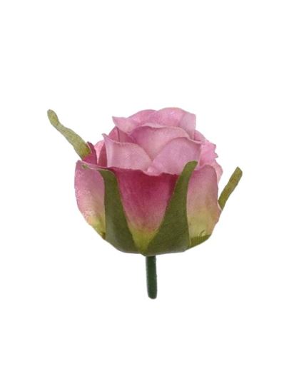 RÓŻA GŁÓWKA PĄK 4,5CM TAJ1031  LT PINK