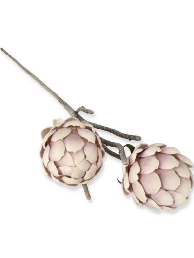 PROTEA PIANKA 2 KWIATY 100CM POWDER MAUVE PINK