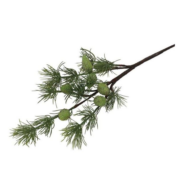MODRZEW Z SZYSZKAMI GAŁĄZKA 75CM POWDER GREEN