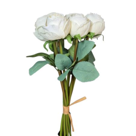 RÓŻA PĘCZEK 9 KWIATÓW 32CM CV36935 CREAM
