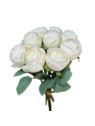 RÓŻA PĘCZEK 9 KWIATÓW 32CM CV36935 CREAM