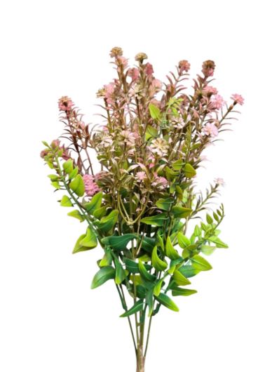 GIPSÓWKA LIŚCIE x7 BUKIET 53CM GREEN PINK