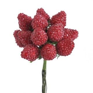 MALINY W PĘCZKU 12SZT. WYS. 12CM ŚR1,5CM RED