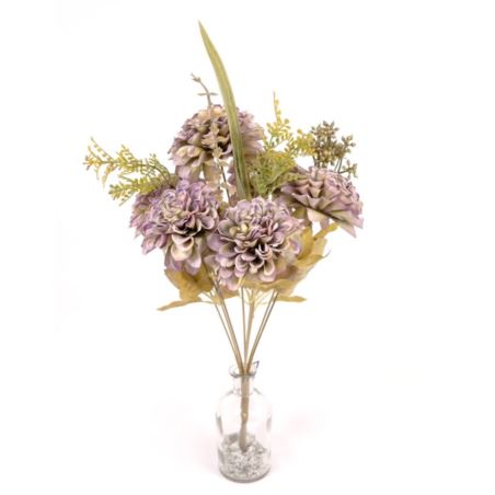 DALIA BUKIET OLD 6 KWIATÓW 45CM VIOLET GREEN