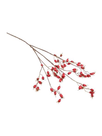 DZIKA RÓŻA Z OWOCAMI GAŁĄZKA 102CM RED