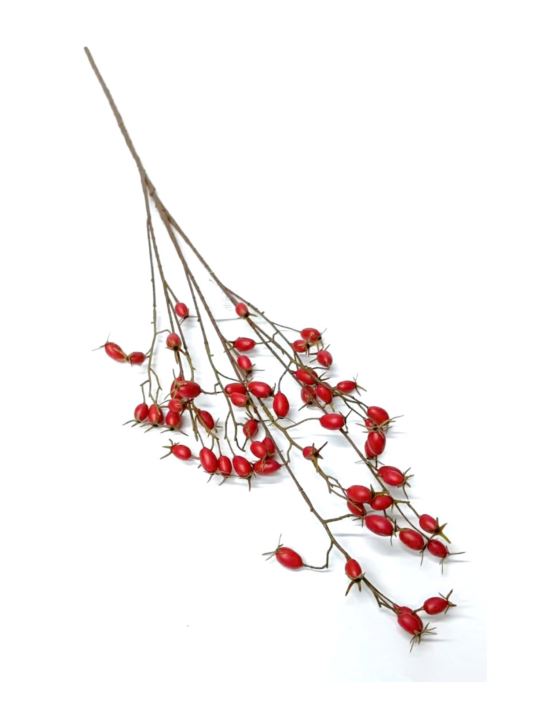 DZIKA RÓŻA Z OWOCAMI GAŁĄZKA 102CM RED
