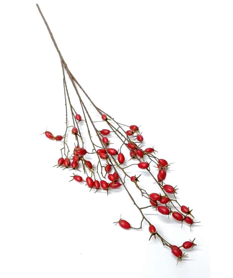 DZIKA RÓŻA Z OWOCAMI GAŁĄZKA 102CM RED
