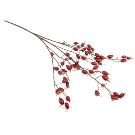 DZIKA RÓŻA Z OWOCAMI GAŁĄZKA 102CM BURGUNDY