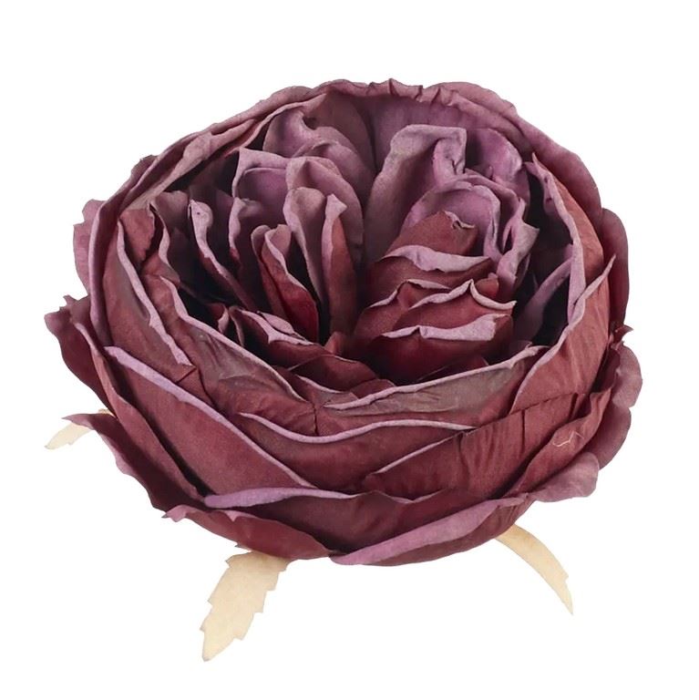 PEONIA GŁOWA VINTAGE 9CM OLD BURGUNDY