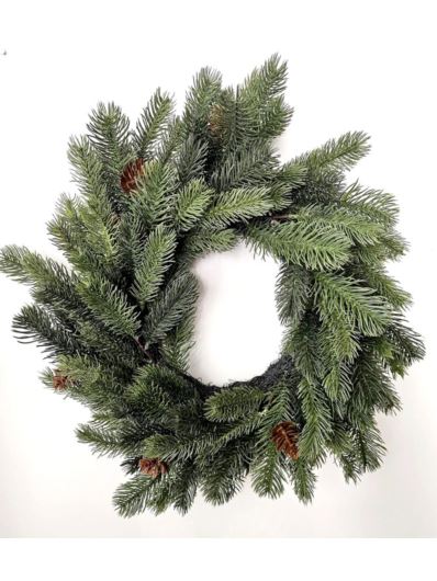 WANEK ŚWIĄTECZNY ŚWIERK Z SZYSZKAMI 44CM GREEN