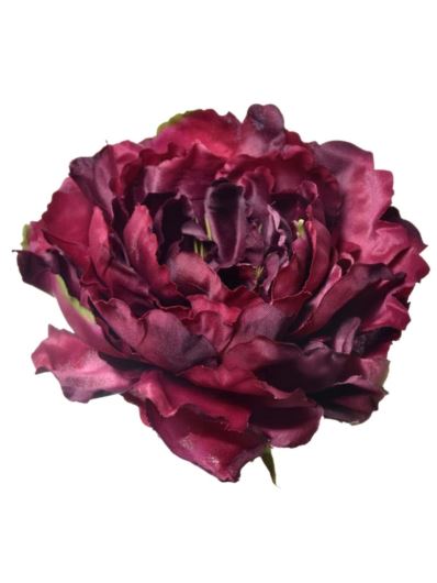 PEONIA GŁOWA 17CM ART060 BURGUNDY EDGE GREEN