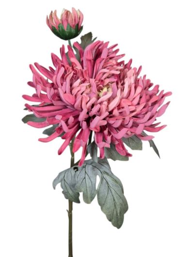 CHRYZANTEMA PŁASKA GAŁĄZKA KWIAT+PĄK 78CM MAUVE
