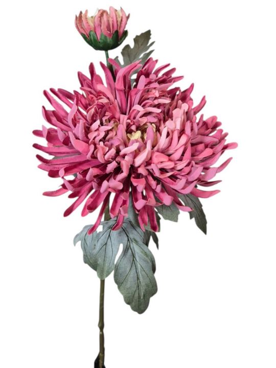 CHRYZANTEMA PŁASKA GAŁĄZKA KWIAT+PĄK 78CM MAUVE
