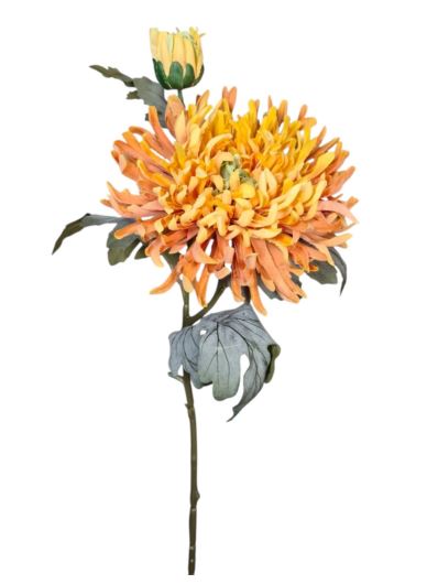 CHRYZANTEMA PŁASKA GAŁĄZKA KWIAT+PĄK 78CM YL OR