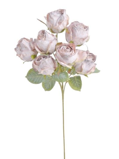 RÓŻA VINTAGE GAŁĄZKA 7KWIATÓW 54CM OLD BEIGE