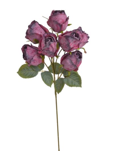 RÓŻA VINTAGE GAŁĄZKA 7KWIATÓW 54CM OLD PURPLE