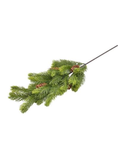 ŚWIERK GAŁĄZKA Z SZYSKĄ 62CM  NATURAL GREEN