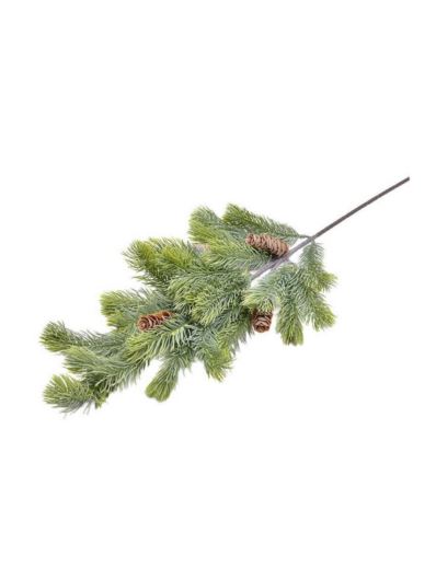 ŚWIERK GAŁĄZKA Z SZYSKĄ 62CM POWDER GREEN