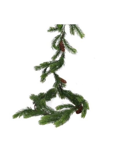 GIRLANDA ŚWIĄTECZNA ŚWIERK Z SZYSZKAMI 170CM GREEN
