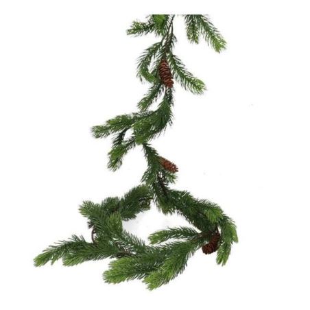 GIRLANDA ŚWIĄTECZNA ŚWIERK Z SZYSZKAMI 170CM GREEN