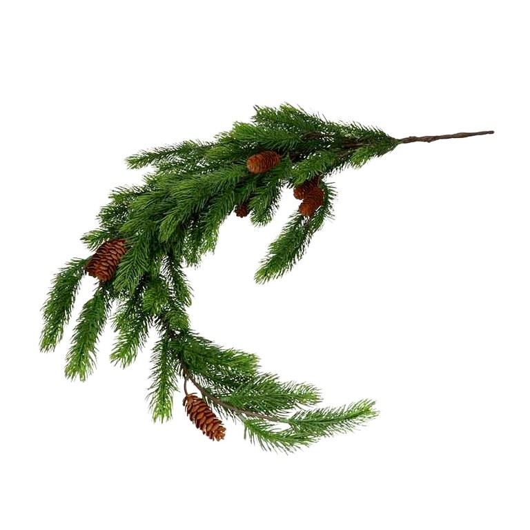 ŚWIERK ZWIS Z SZYSZKAMI 105CM NATURAL GREEN