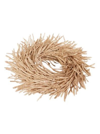 WIANEK ŚWIĄTECZNY Z PATYKÓW 38CM CHAMPAGNE GLITTER