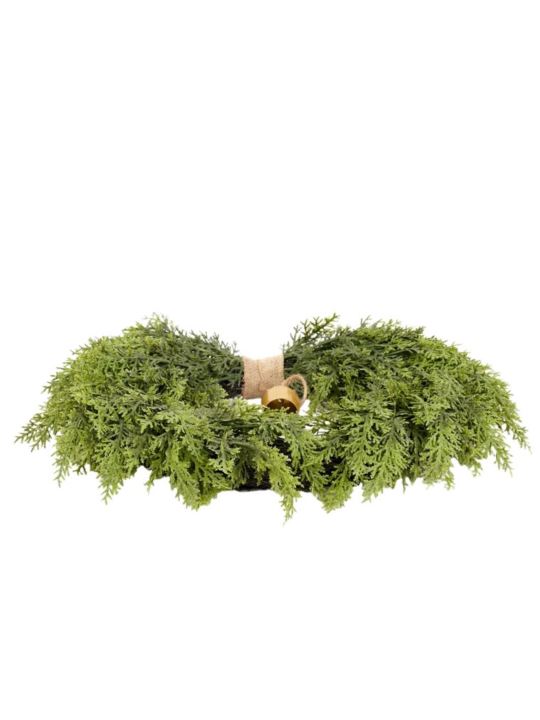 WIANEK ŚWIĄTECZNY DEKORACJA Z DZWONKIEM 50CM GREEN