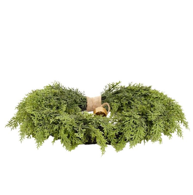 WIANEK ŚWIĄTECZNY DEKORACJA Z DZWONKIEM 50CM GREEN